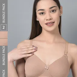 Dollar Missy Pack Of 2 Seamless Non-Wired Heavily Padded Anti Microbial Cotton T-shirt Bra-44