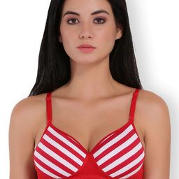 SELFCARE Striped Half Coverage Lightly Padded T-shirt Bra-All Day Comfort-picture-27