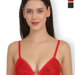 SELFCARE Pack Of 2 Self Designed Lightly Padded Plunge Bras With All Day Comfort-picture-17