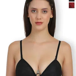 SELFCARE Pack Of 2 Self Designed Lightly Padded Plunge Bras With All Day Comfort-picture-18