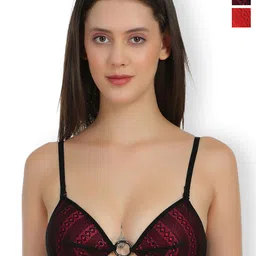 SELFCARE Pack Of 2 Self Designed Cut and Sew Lightly Padded Lace Bra-picture-57