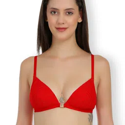 SELFCARE Floral Half Coverage Lightly Padded Lace Plunge Bra- All Day Comfort-38