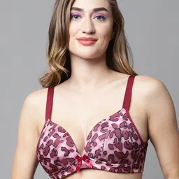 PrettyCat Abstract Half Coverage Non-Wired Lightly Padded Plunge All Day Comfort Bra-image-20
