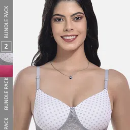 StyFun Pack Of 2 Printed Full Coverage Lightly Padded All Day Comfort Bra-9