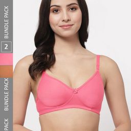 Docare Pack Of 2 Full Coverage Lightly Padded Cotton T-Shirt Bras With All Day Comfort-12