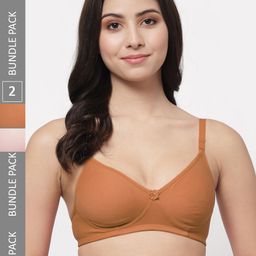 Docare Pack Of 2 Full Coverage Lightly Padded Cotton T-Shirt Bras With All Day Comfort-4