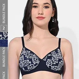 FIMS Pack Of 2 Floral Full Coverage Lightly Padded Bra With All Day Comfort-9
