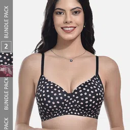 StyFun Pack Of 2 Floral Printed Full Coverage Lightly Padded All Day Comfort Bra-56