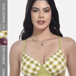 StyFun Pack Of 2 Floral Printed Full Coverage Lightly Padded All Day Comfort Bra-14