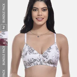 StyFun Pack Of 2 Floral Printed Full Coverage Lightly Padded Bra-14
