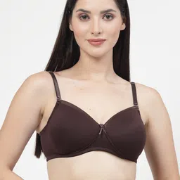 DressBerry Coffee Brown Medium Coverage Padded All Day Comfort T-shirt Bra-50