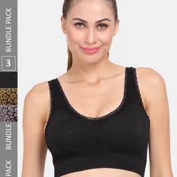 Amour Secret Pack of 3 Lightly Padded Workout Bra-picture-19
