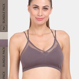 Amour Secret Pack Of 2 Self Design Lightly Padded Anti Odour Sports Bra-picture-8
