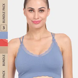 Amour Secret Pack of 3 Anti-Odour Sports Bra - Lightly Padded-picture-34