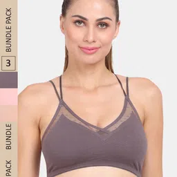 Amour Secret Pack of 3 Lightly Padded Anti Odour Sports Bra-image-27