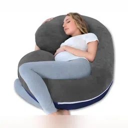 DADDY COOL Grey & Dark Blue Lightweight Dual Colour C Shaped Maternity Pillow-picture-40