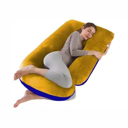 DADDY COOL Royal Blue & Mustard Lightweight Dual Colour J Shaped Maternity Pillow-picture-12