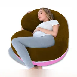 DADDY COOL Pink & Brown Lightweight Dual Colour C Shaped Maternity Pillow-picture-33