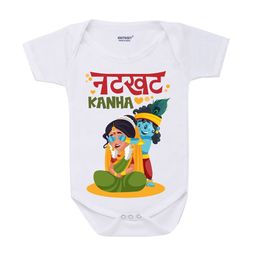 KNITROOT Kids White Natkhat Kanha Rompers-image-78
