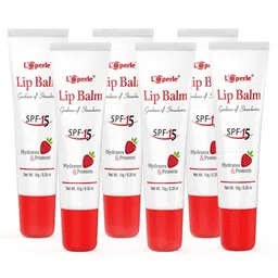 LOPERLE Set of 6 Strawberry Lip Balms with Goodness of Strawberry & SPF-15 - 10gm Each-12
