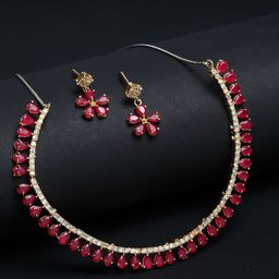 Kennice Gold-Plated AD-Studded Jewellery Set-image-91