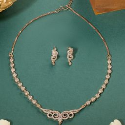AMI Rose Gold Plated Cubic Zirconia Jewellery Set-130