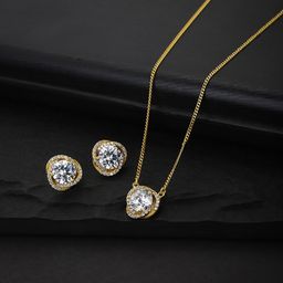 Carlton London Gold-Toned Stone-Studded Jewellery Set-16