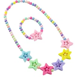 EL REGALO Girls Star Beaded Charm Necklace & Bracelet Jewellery Set-image-35
