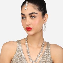 Zaveri Pearls Austrain Diamonds Jewellery Set-image-41