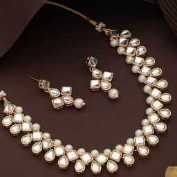 Jazz and Sizzle Gold-Plated Kundan-Studded & Beaded Jewellery Set-35