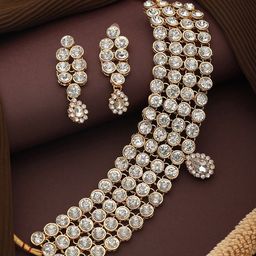 Jazz and Sizzle Gold-Plated Stone Studded Jewellery Set-25