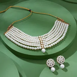 Zaveri Pearls Gold Plated Beaded Jewellery Set-image-79