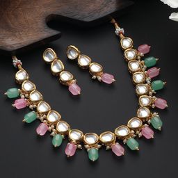 Jazz and Sizzle Gold-Plated Kundan-Studded & Beaded Jewellery Set-38