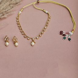 The Pari Gold-Plated Stone-Studded & Beaded Jewellery Set-46
