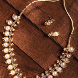 Zaveri Pearls Gold-Plated & White Jewellery Set-36