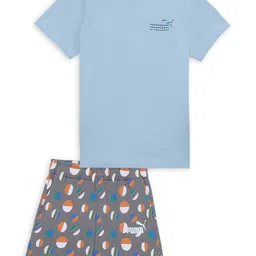 Puma Summer Camp Infants Brand Logo Printed Pure Cotton Clothing Set-image-3