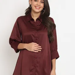 angloindu Spread Collar Opaque Maternity Shirt-picture-23