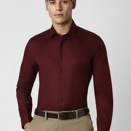Van Heusen Men Solid Cotton Slim Fit Formal Shirt-picture-8