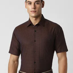 Van Heusen Men Checked Pure Cotton Shirt-image-57