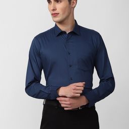 Van Heusen Men Navy Blue Slim Fit Formal Shirt-image-84