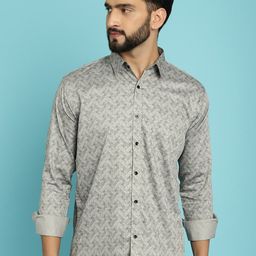 Armaan Ethnic Classic Geometric Printed Cotton Casual Shirt-image-19