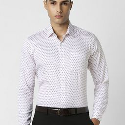 Van Heusen Men Spread Collar Micro Ditsy Printed Cotton Slim Fit Casual Shirt-picture-31