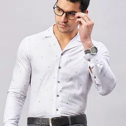 LOUIS STITCH Geometrc Printed Pure Cotton Formal Shirt-5