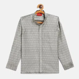 VASTRAMAY Boys Beige Opaque Printed Casual Shirt-image-58