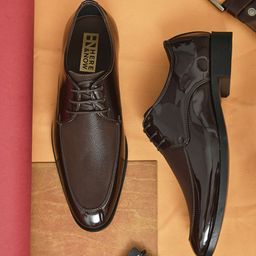 HERE&NOW Men Textured Formal Derbys-picture-40