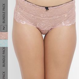N-Gal Women Pack Of 2 Solid Lace Boy Short-picture-44