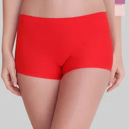 PLUMBURY Women Pack Of 3 Seamless Anti Bacterial Mid-Rise Boy Shorts-image-76