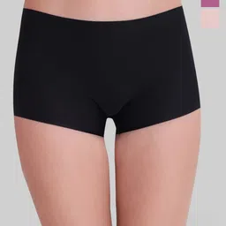 PLUMBURY Women Pack Of 3 Seamless Anti Bacterial Mid-Rise Boy Shorts-image-75