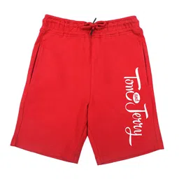 Tom & Jerry by Wear Your Mind Boys Red Typography Printed Tom & Jerry Shorts-image-93