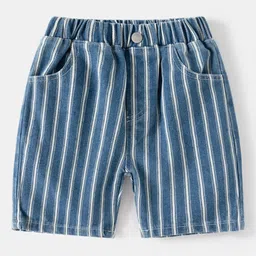 StyleCast Boys Blue Striped Mid Rise Cotton Shorts-picture-43